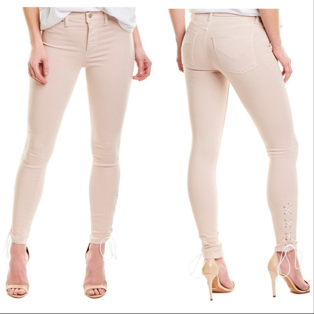 HUDSON High Rise Skinny Lace-up Ankle Jean